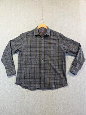 UNTUCKit Cordero Wrinkle Free Button Shirt Men's XL Black Blue Plaid